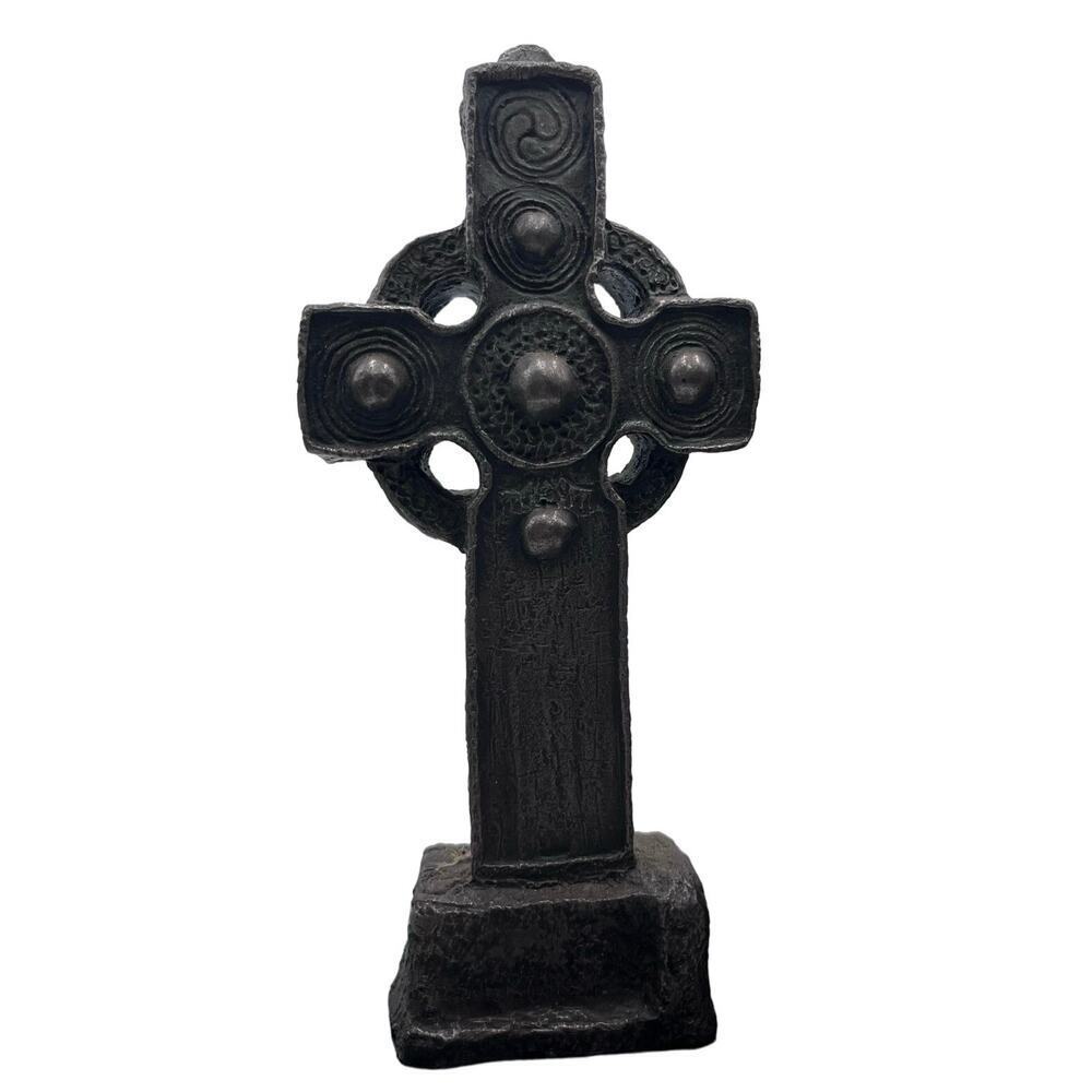 Wild Goose Studio Ireland, Religious Celtic Great Sun Cross Bronze Resin 8
3/4"